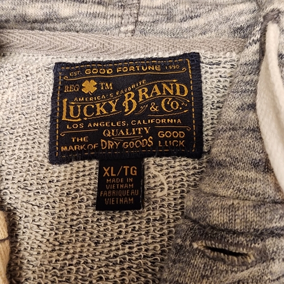 Lucky Brand Men's Blue and Gray Pullover Hoodie XL - Picture 3 of 9